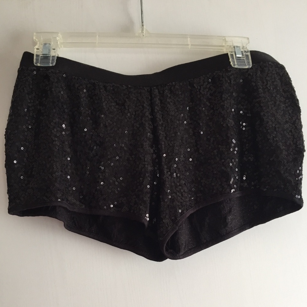 Black sequin shorts